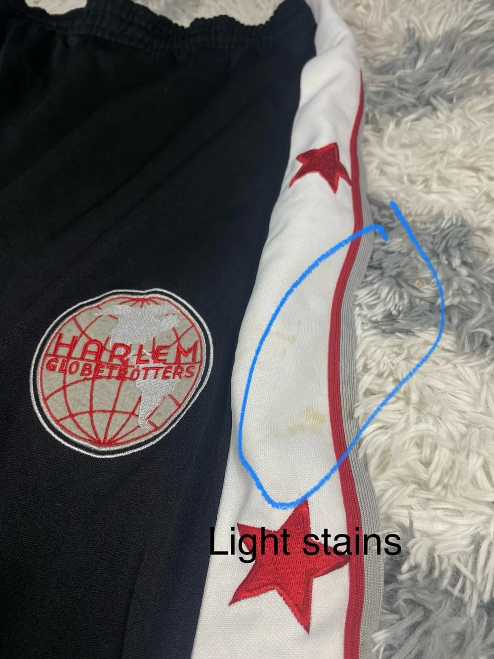 Harlem Globetrotters BlackPants Mens XL Warm Up Tearaway Basketball Snap Buttons